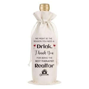 Wxiben Realtor Gifts for Women Men - Gifts for Realtors at Closing Realtor Wine Bag Gift Real Estate Agent Gifts Closing Gifts for Sellers Thank You Gift for Realtor Wine Bag...