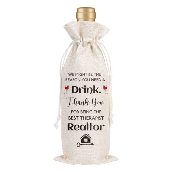 Wxiben Realtor Gifts for Women Men - Gifts for Realtors at Closing Realtor Wine Bag Gift Real Estate Agent Gifts Closing Gifts for Sellers Thank You Gift for Realtor Wine Bag...