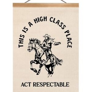 ZTGDA Retro Posters, Western Cowboy Wall Art Texas, This Is A High Class Place Posters Horse Riding Cowboy Wild Western For Home Bedroom Dorm Farmhouse Wall Decor, 12x16inch